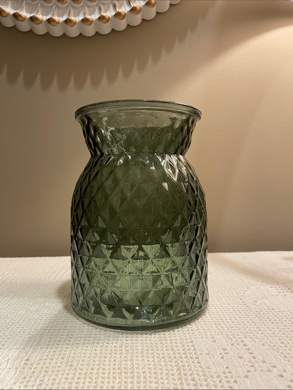 Green Textured Glass Vase - Home Accents